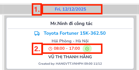 Car/Meeting Schedule