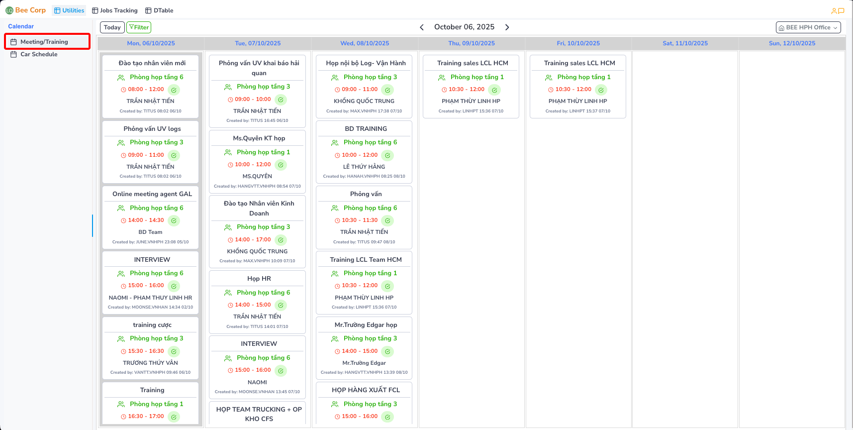 Placeholder for Car/Meeting Schedule